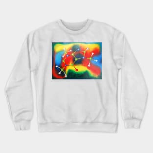 Oil Painting - Caffeine Molecule 2003 Crewneck Sweatshirt